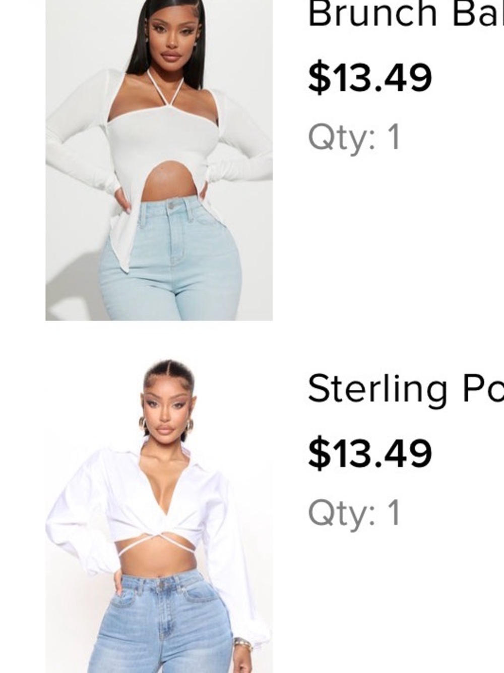 2 white fashion top bulk